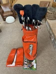Vintage Powerbilt Golf Clubs And Bag. Tps Irons Citation Woods. Very Nice. Fixed Price $350.00.